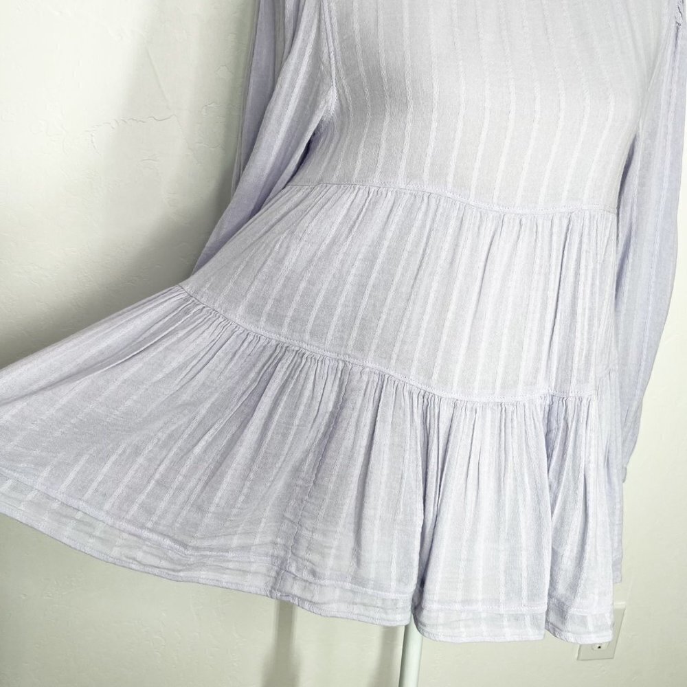 NWT American Eagle Babydoll tiered open Back Boho Bohemian lilac top Size XS - Picture 5 of 10